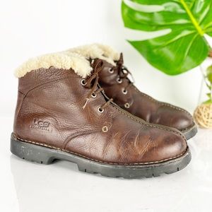UGG Chukka Boot Lace Up Brown Leather & Sheepskin